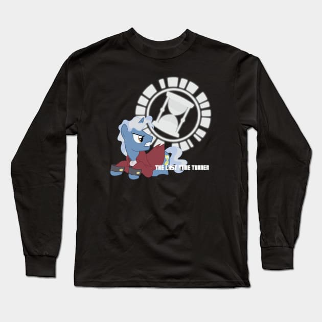 The Last Time Turner - (The 3rd Doctor Whooves) Long Sleeve T-Shirt by Brony Designs